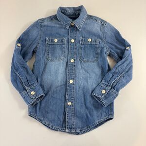 Gap Kids Long Sleeve Denim Button Up Shirt 100% Cotton Size XS Regular